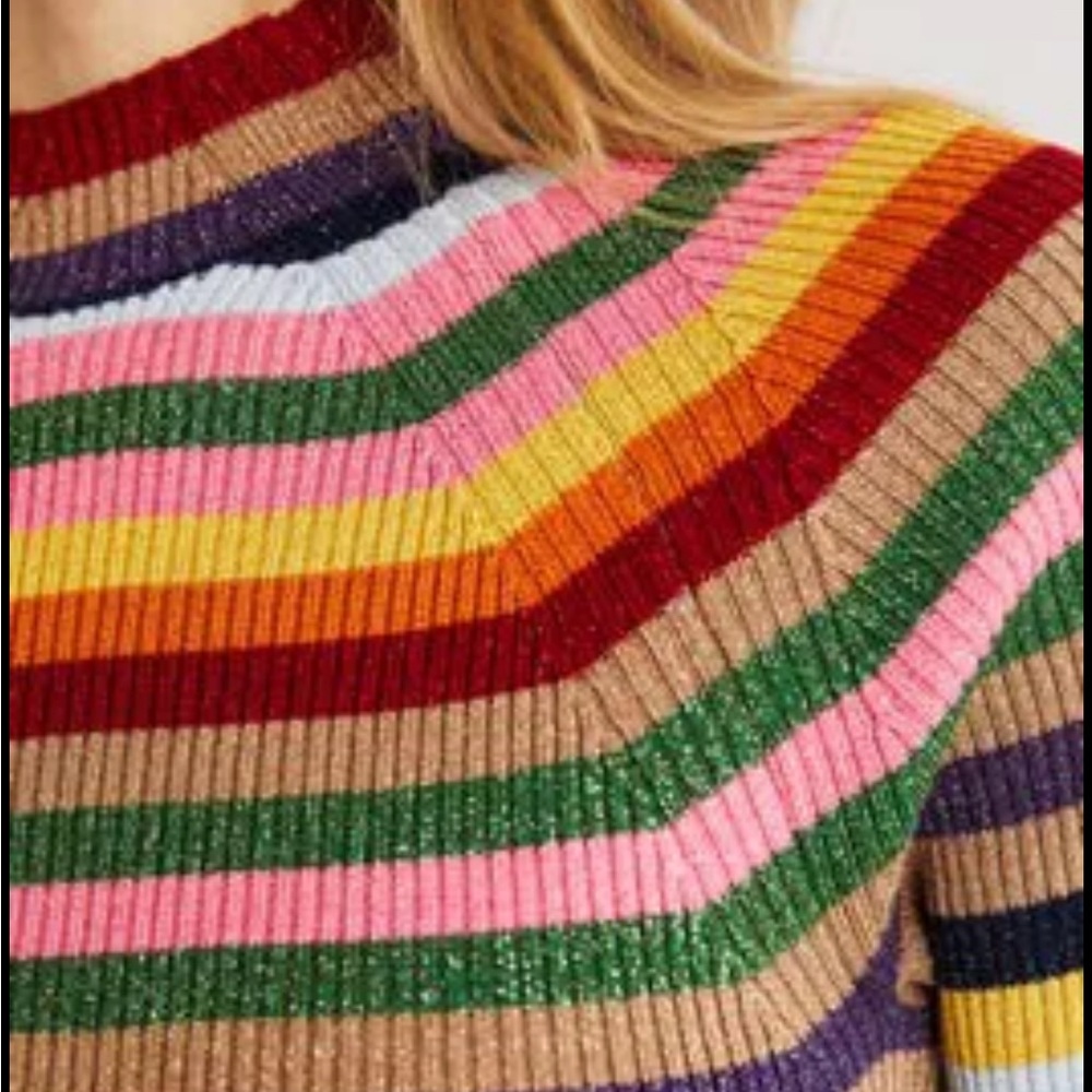 Boden multicolored stripe metallic sweater, small - Picture 3 of 10
